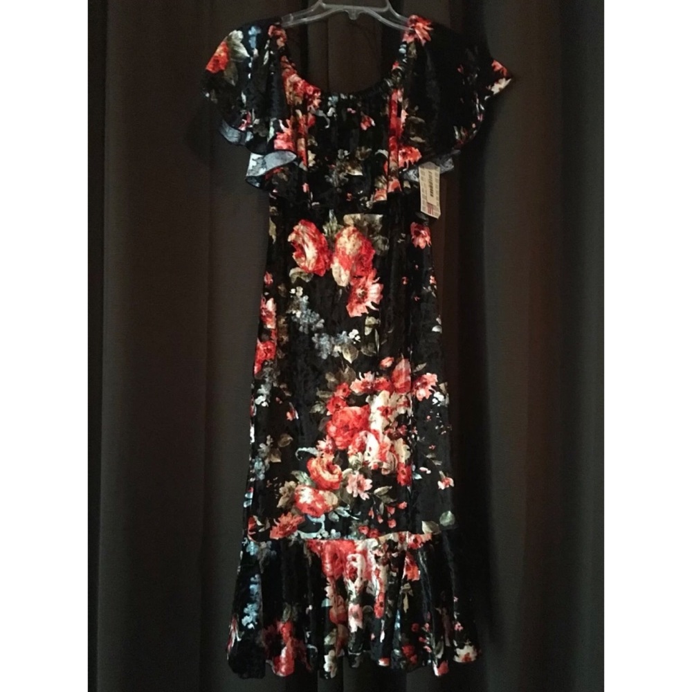 Lularoe CiCi Mermaid Dress - Crushed Velvet Floral
